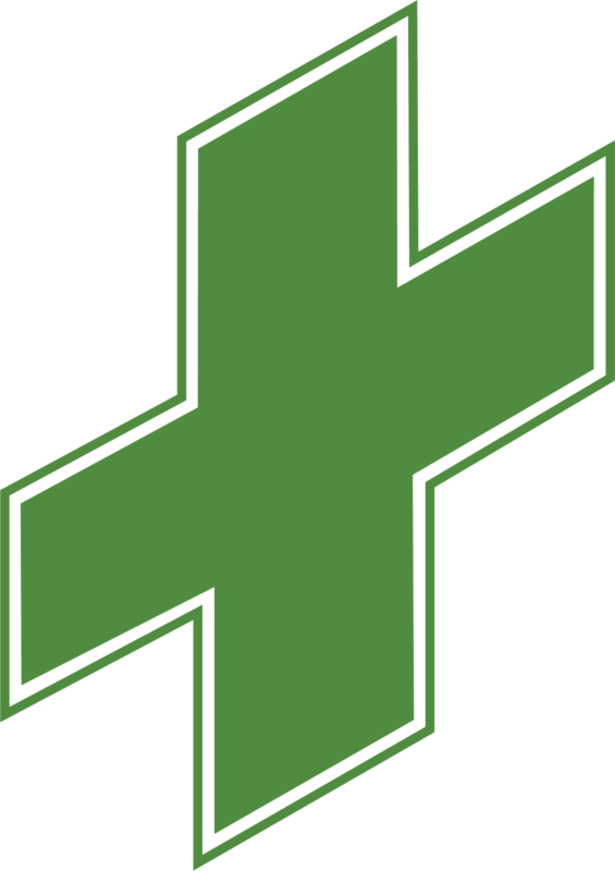 Green first aid cross